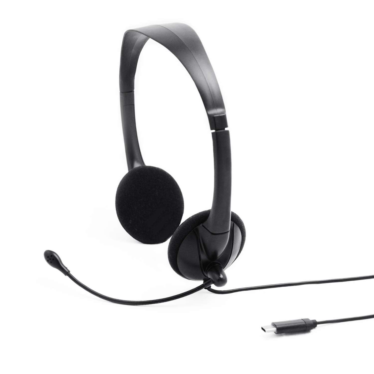 Alteam Usb Type C Wired Headset With Mic Inline Volume Control, Hd Stereo Sound Binaural On Ear For Voip Softphone, Video Confer